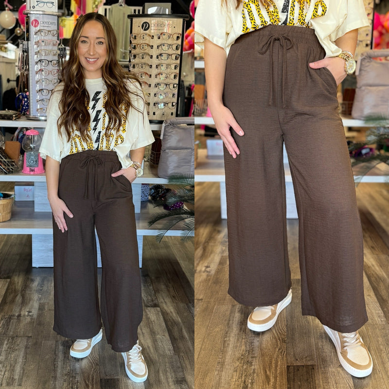 4-7164 Brown Candace Crop Pants