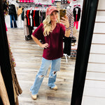 4561-9 Burgundy Ruth Top