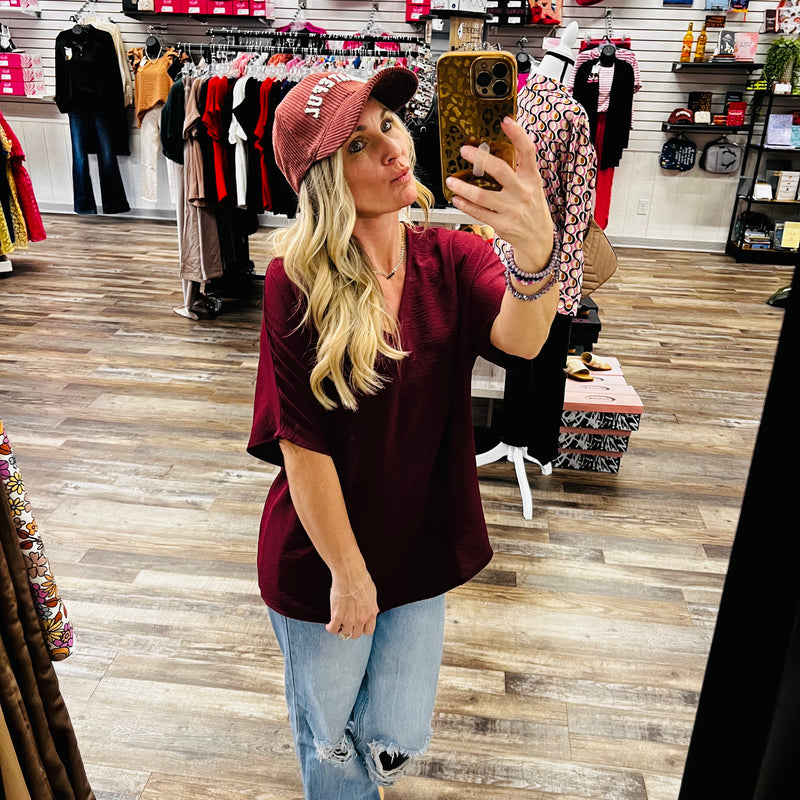 4561-9 Burgundy Ruth Top