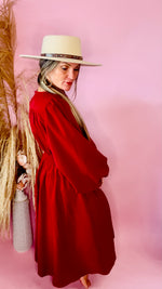 9-40255 Burgundy Betty Dress