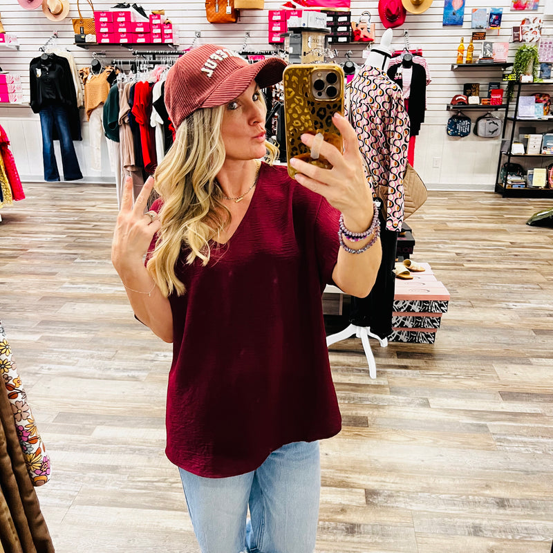 4561-9 Burgundy Ruth Top