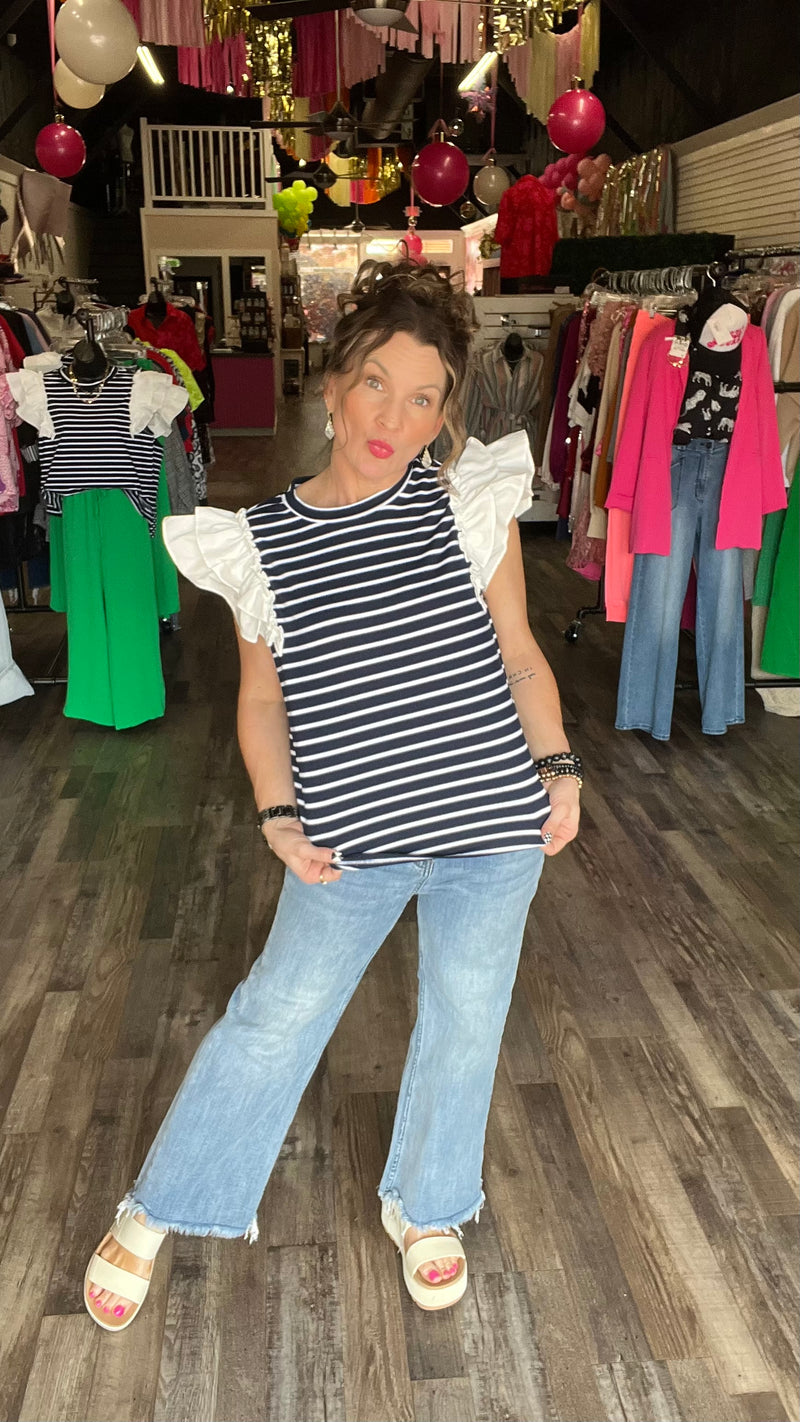 3-13094 Navy Marj Top