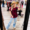 4691-9 Burgundy Celine Top