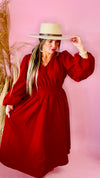 9-40255 Burgundy Betty Dress