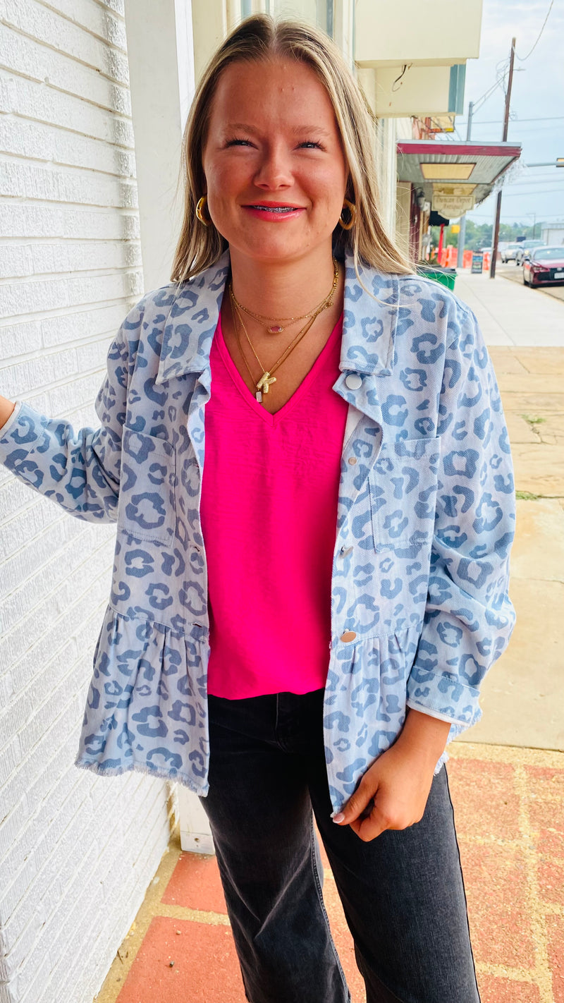 8-10172 Blue Leopard Top