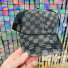4-Black Checkered Pattern Baseball Cap