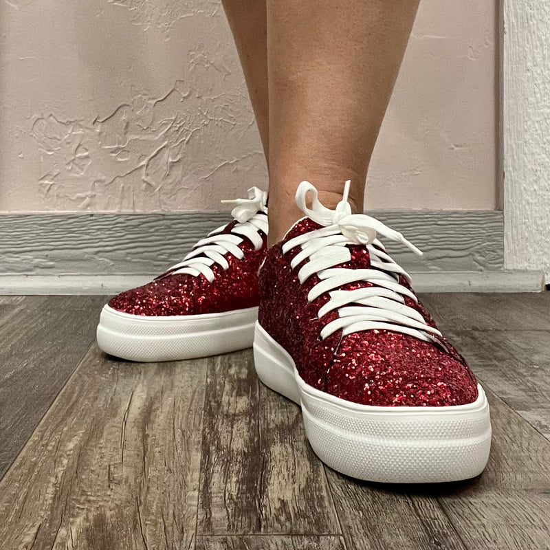 Corky’s Sparkle Sneakers (Red) 9