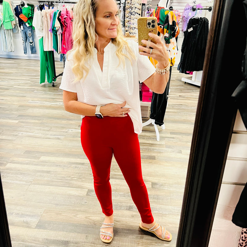 3102-8 Red Madelyn Crop Pants