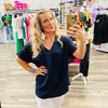 4561-8 Navy Ruth Top